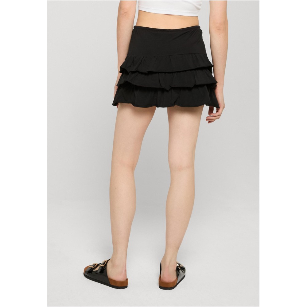Urban Classics - Volants Jersey Korte rok - Zwart